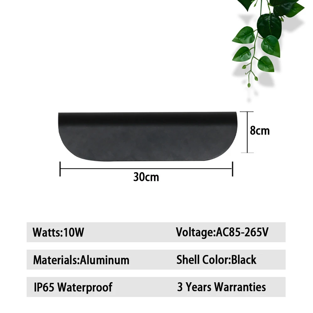 AC85-265V LED Wall Lamp 10W Modern Minimalist Style IP65 Waterproof Indoor/Outdoor Lamp with 3 Years Warranties