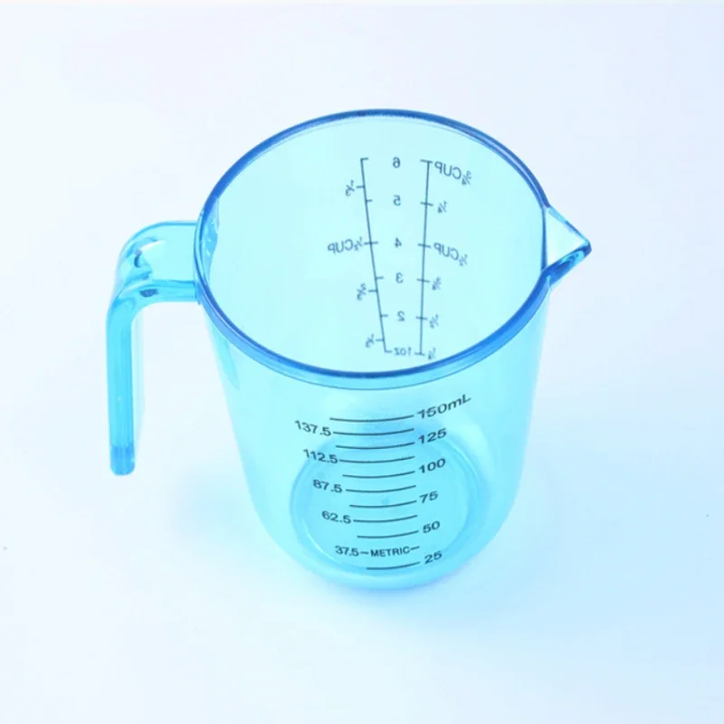 2Pcs/Set Thicken Plastic Measuring Cup Transparent Scale Graduated Beaker Kitchen Baking Tool