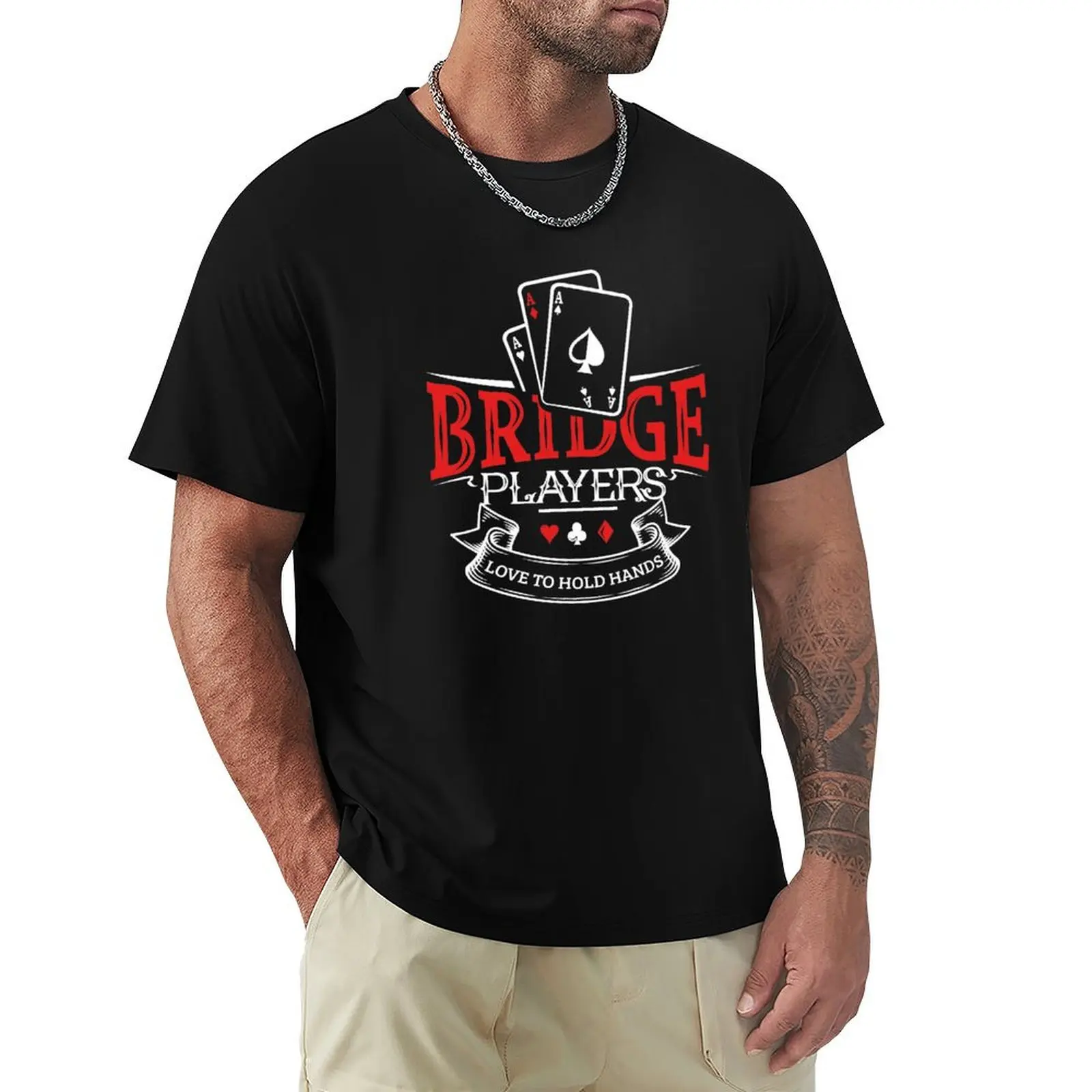Bridge Players Playing Card Bridge Gift Design T-Shirt Aesthetic clothing cute tops big and tall t shirts for men