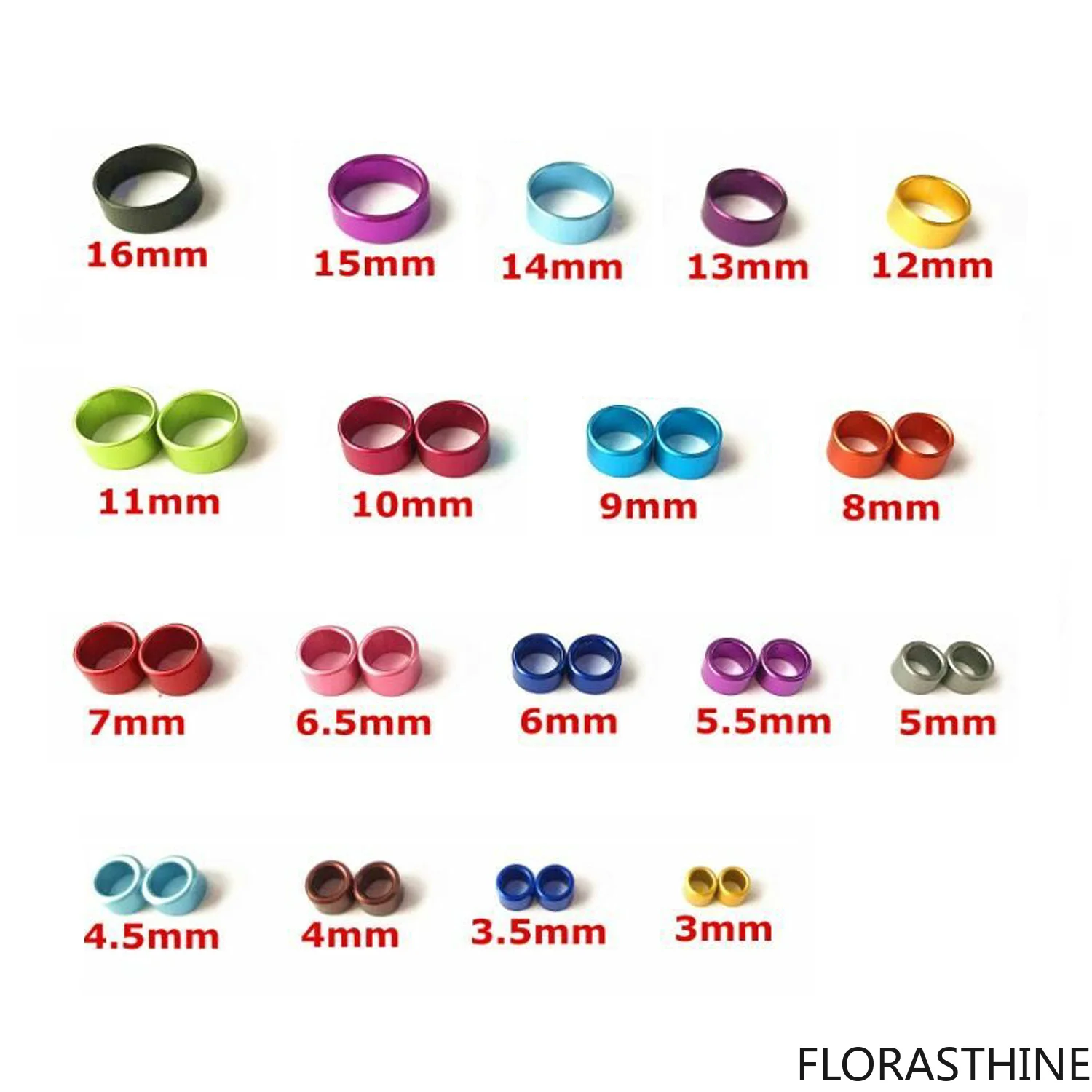 50 Pcs Aluminum Bird Foot Ring Inner Diameter 3~16mm Suitable for Kinds All of Parrots Pigeons /color