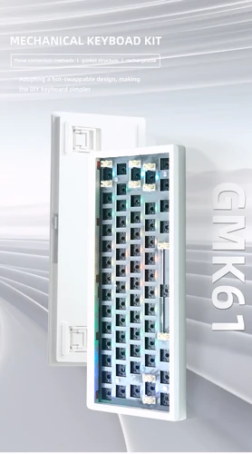 Imagen 2 del producto ZUOYA Gmk61 Kit de teclado mecánico intercambiable en caliente 3 mod Bluetooth 2,4G inalámbrico RGB retroiluminado estructura de junta teclado
