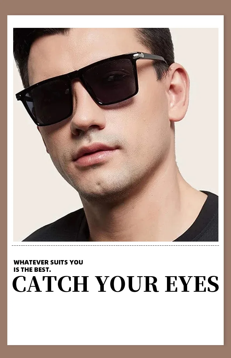 Übergroße quadratische Sonnenbrille für Männer Vintage Flat Top Sonnenbrille Mode Damen Sonnenbrille Luxusmarke Designer Tom Brillen – Detail 1