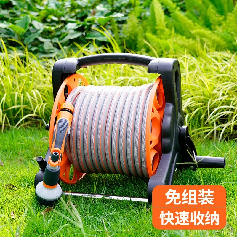 Household watering water gun car wash water pipe hose storage rack pipe reel portable wall hanging dual-purpose water pipe car