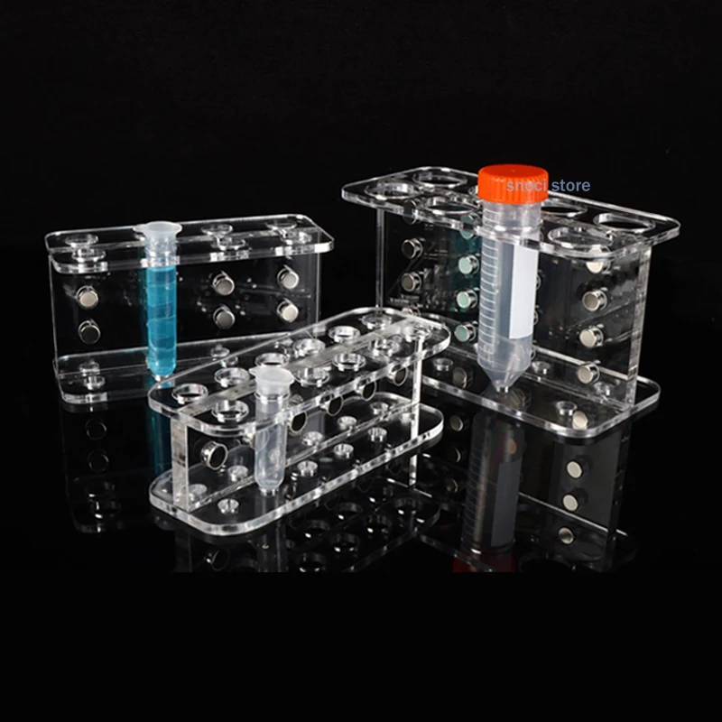 

Магнитный сепаратор стойки Perspex для очистки ДНК, РНК или протечек, изготовленный для центрифужных пробирок 0,2/1,5/2/5/10/15/50 мл, 1 шт.