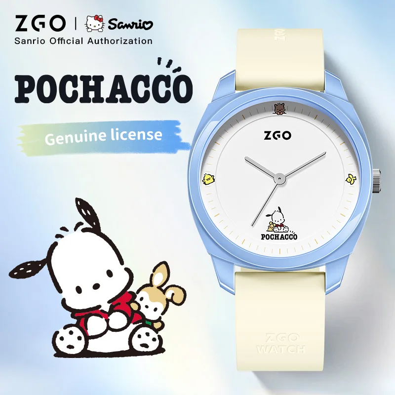 ZGO X Sanrio Pocchacco женские часы модные водонепроницаемые кварцевые часы ремешок из ТПУ милый допамин студенческие наручные часы подарок 171