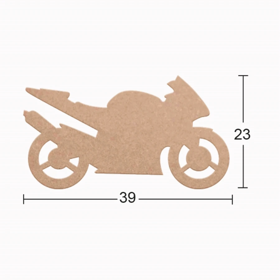 DS109 Decorative Wall Decoration Motorcycle, Unpainted Mdf Trim