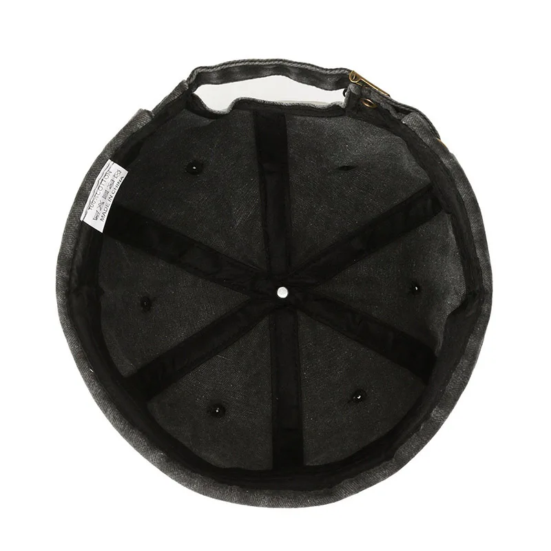 قبعة الدنيم المغسولة بحافة قماش، قبعة مسطحة على طراز الشارع، قبعة المالك، فريدة من نوعها وعصرية