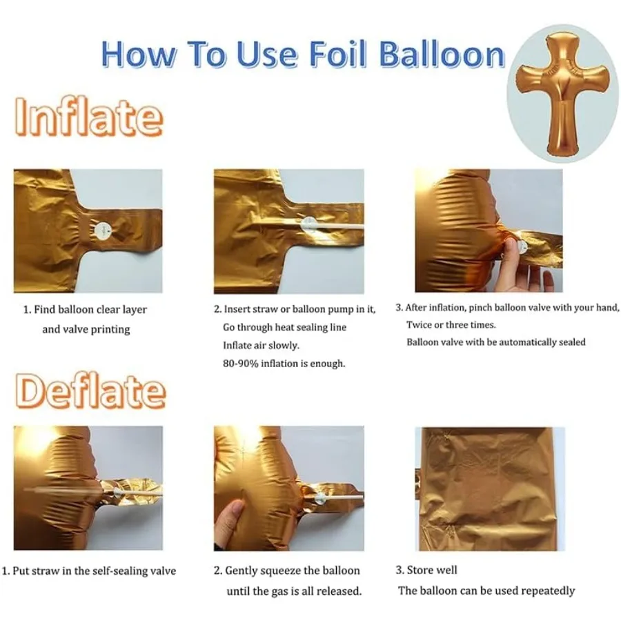 1 قطعة جامبو 44 الذهب الأحمر الصليب بالون 2 قطعة الليزر لامعة حمامة احباط بالونات لعيد الفصح حفلة عيد الميلاد صالح بالتواصل حفلة المعمودية #6