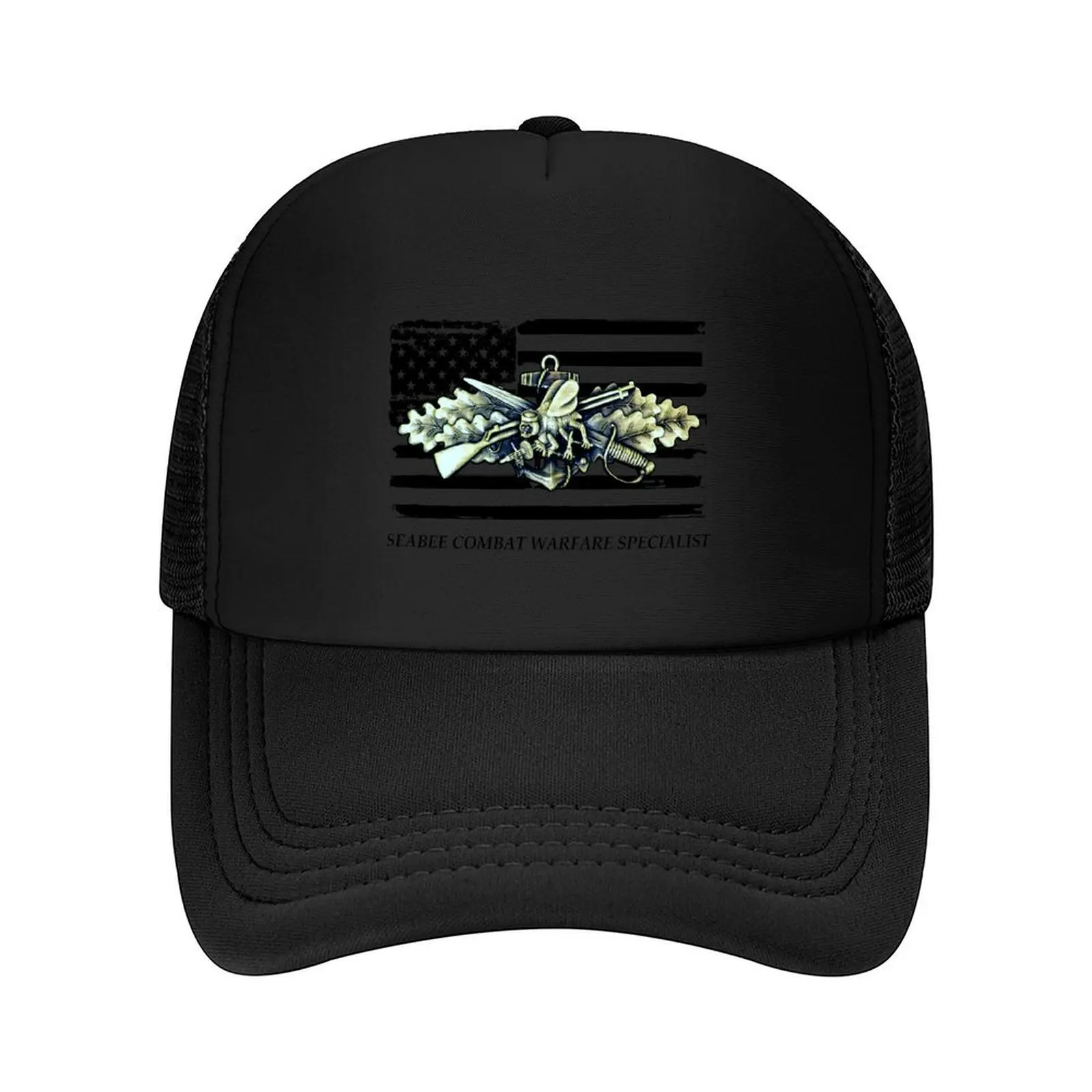 

SEABEE and Old Glory Baseball Cap Luxury Man Hat Beach Bag Hat Baseball Cap Visor Girl Men's