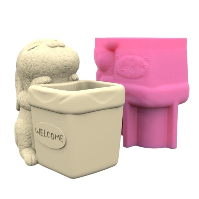 Rabbit Pen Holder Flower Pot Mold Planter Mold Plasters Making Tool