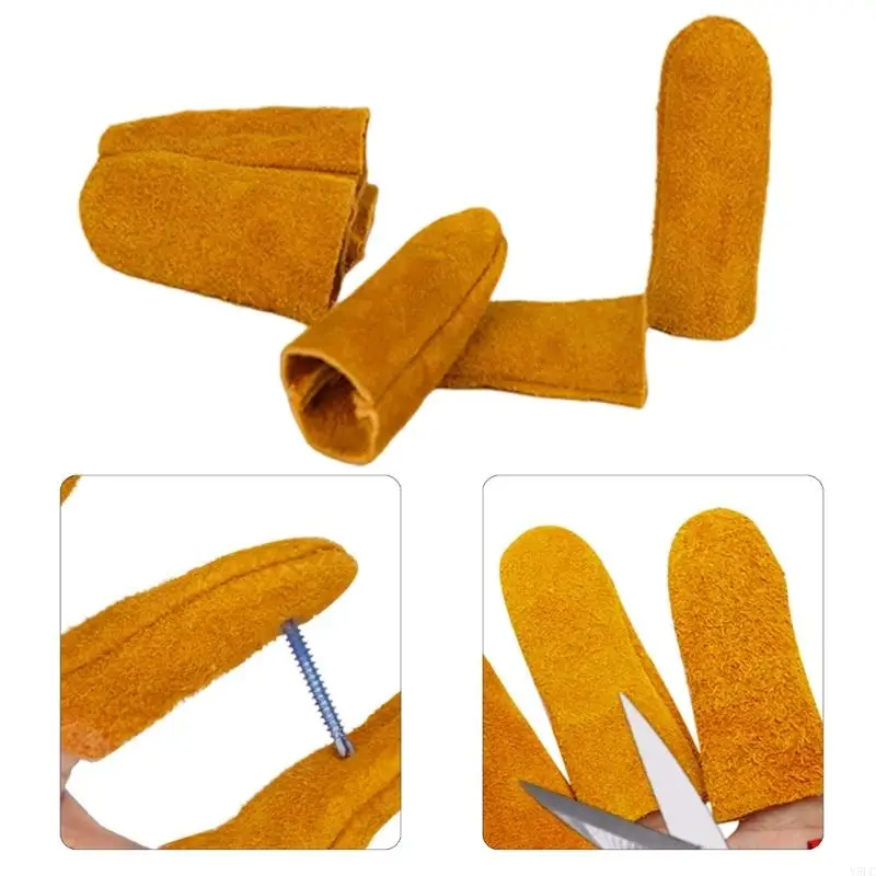 Heat Resistant Leather Finger Protectors Guards for Sewing Embroidery & Crafting