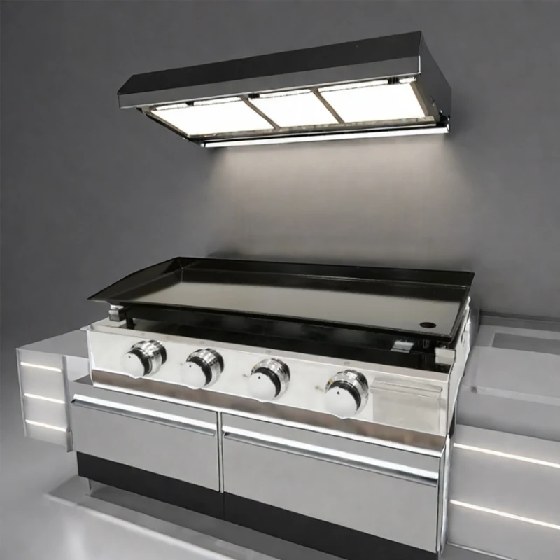 Stainless Steel Desktop Steak Grill, Gas High-Power Flat Vegetable Iron Plate Barbecue Oven