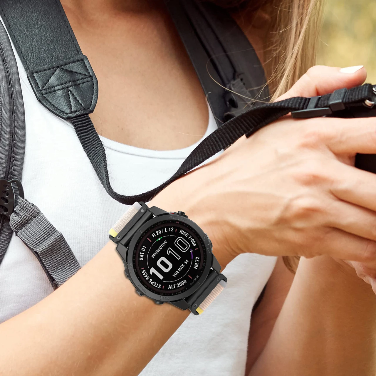 22 26 مللي متر الرياضة النايلون حلقة حزام ل Garmin Fenix 7X 6 6X 5 5X غريزة 2X Tactix 7 برو/دلتا/برافو سوار الساعات اكسسوارات