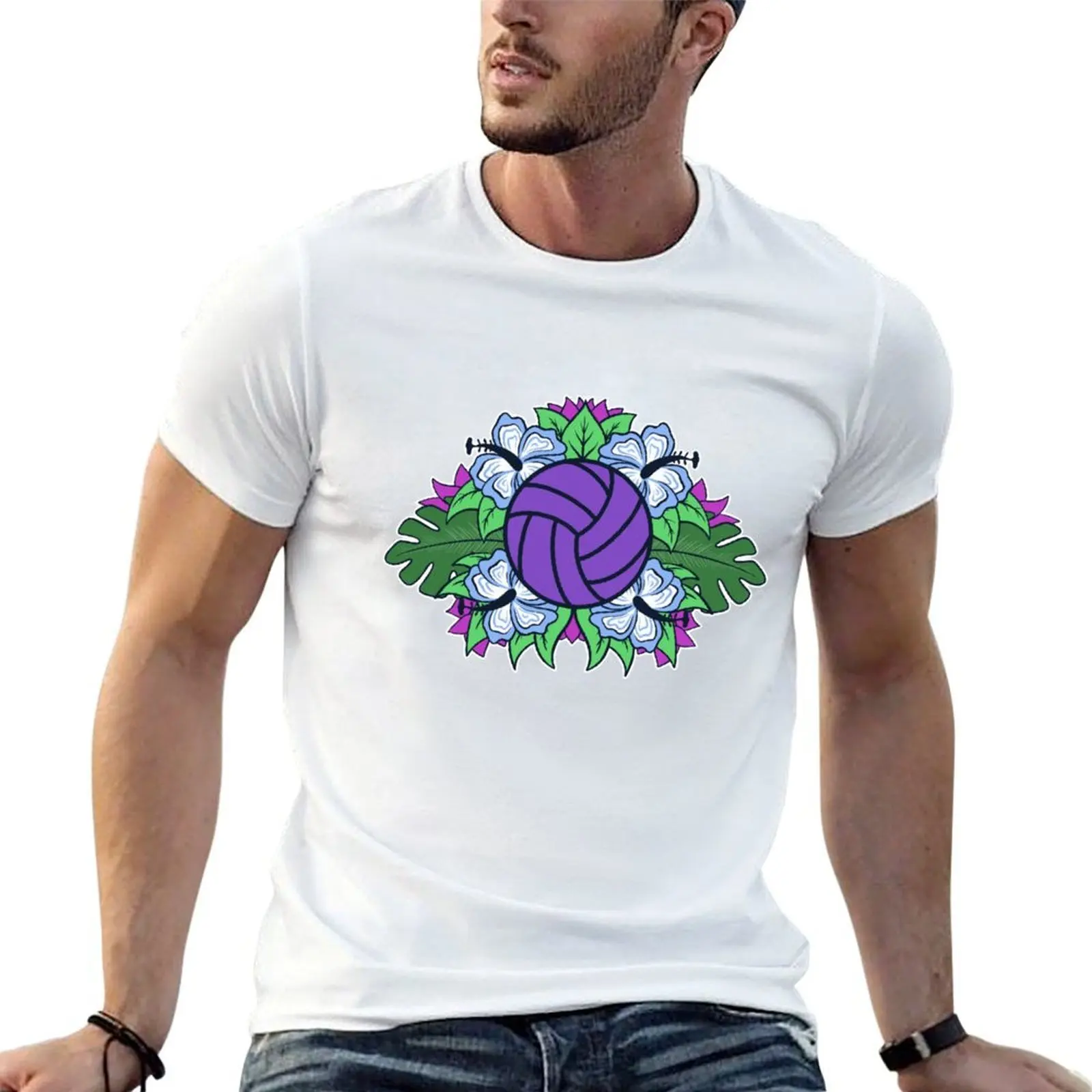 Tropical Volleyball (Alternative color version) T-Shirt mens graphic t shirts t shirt for man 100 percent cotton T-Shirt