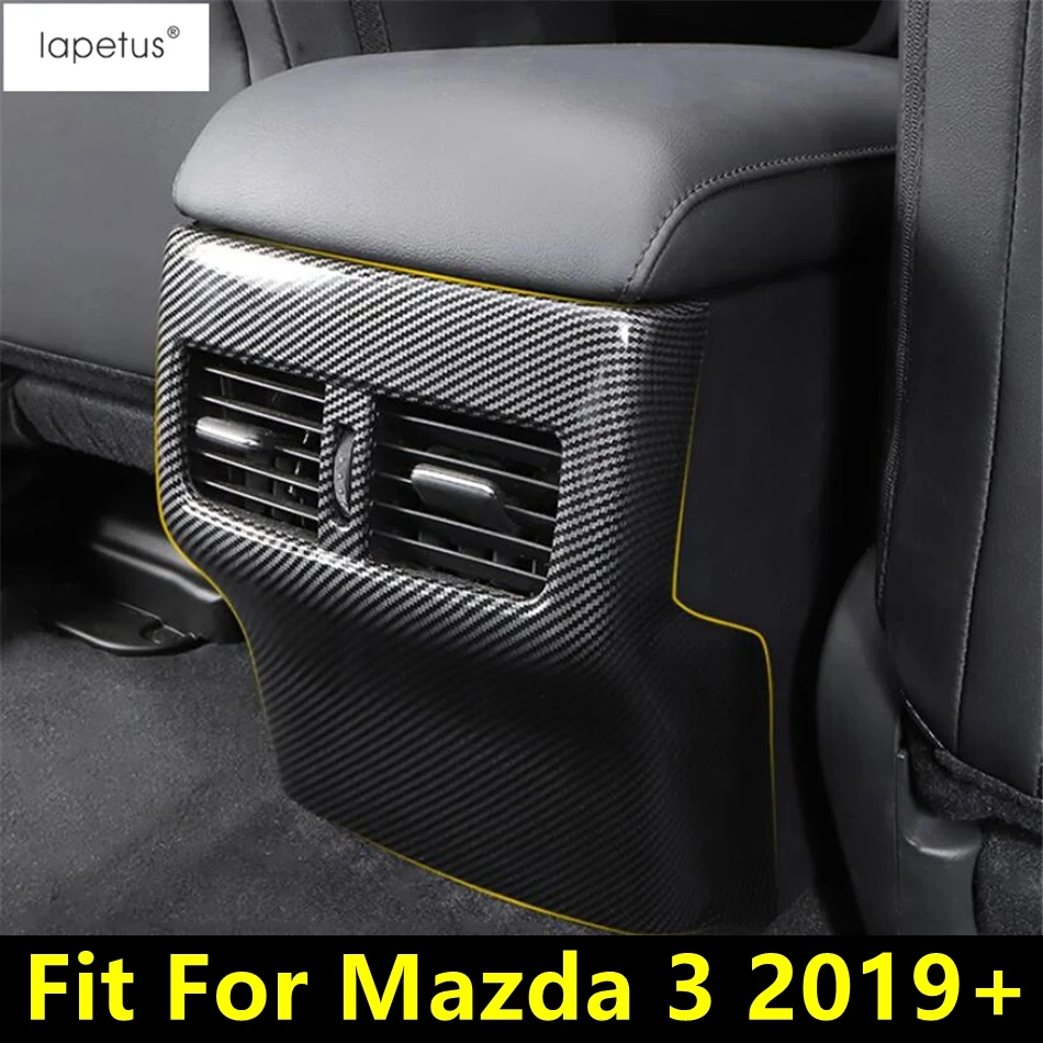 

Rear Armrest Box Air AC Conditioning Outlet Anti Kick Panel Protector Molding Cover Trim ABS Accessories For Mazda 3 2019 - 2023