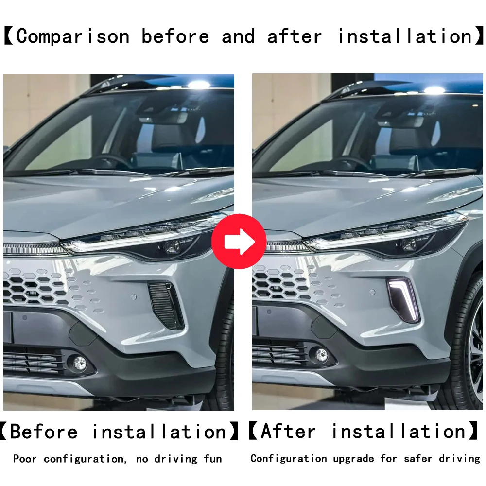 トヨタカローラクロス用LEDデイタイムランニングライト,フォグライト