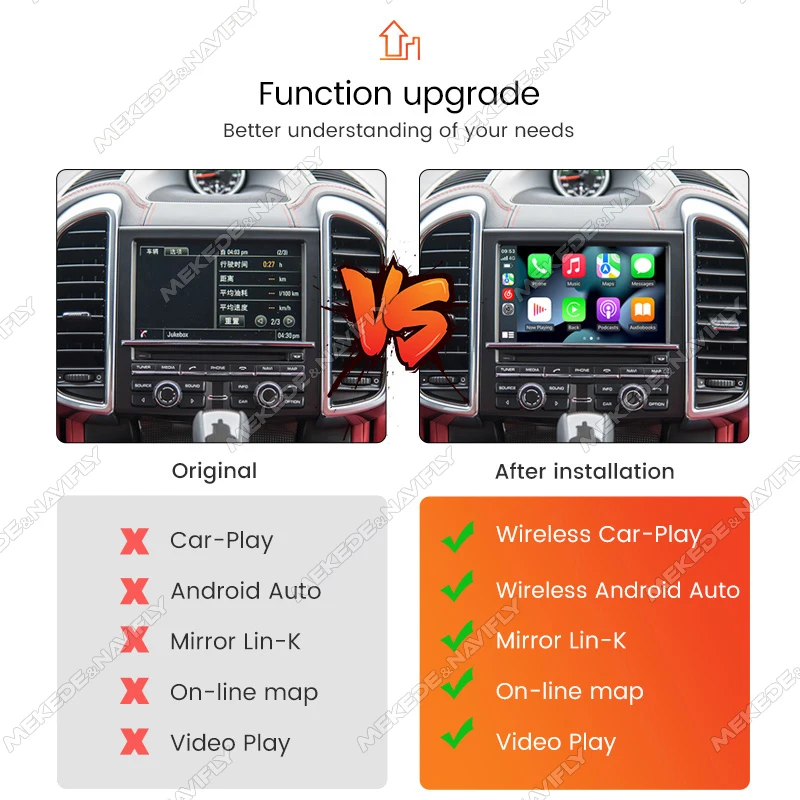 NaviFly-caja de decodificación automática para coche, CarPlay inalámbrico, Android, para Porsche Cayenne, Cayman, Paramera, MACAN 911, 978, CDR31, PCM, Plug and play