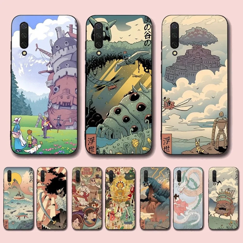 Classic Anime Ukiyo-e Phone Case For Xiaomi Mi 5X 8 9 10 11 12 Lite Pro 10T PocoX3pro PocoM3 Note 10 Pro Lite