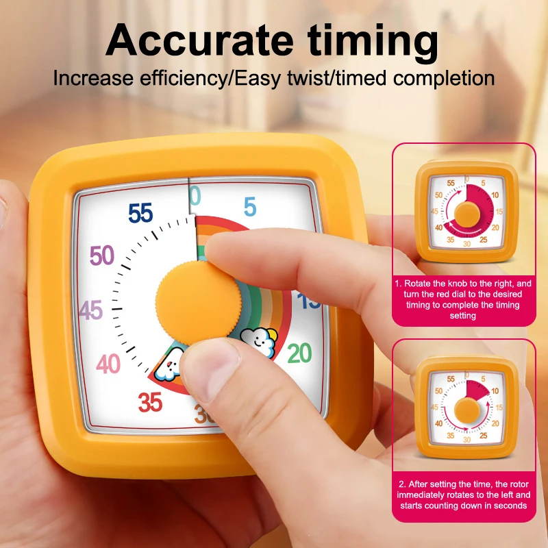 School Visual Timer Children Visual Timer With Night Light Kitchen Accessories Stop Watch Digital Stopwatch Outdoor Tableware