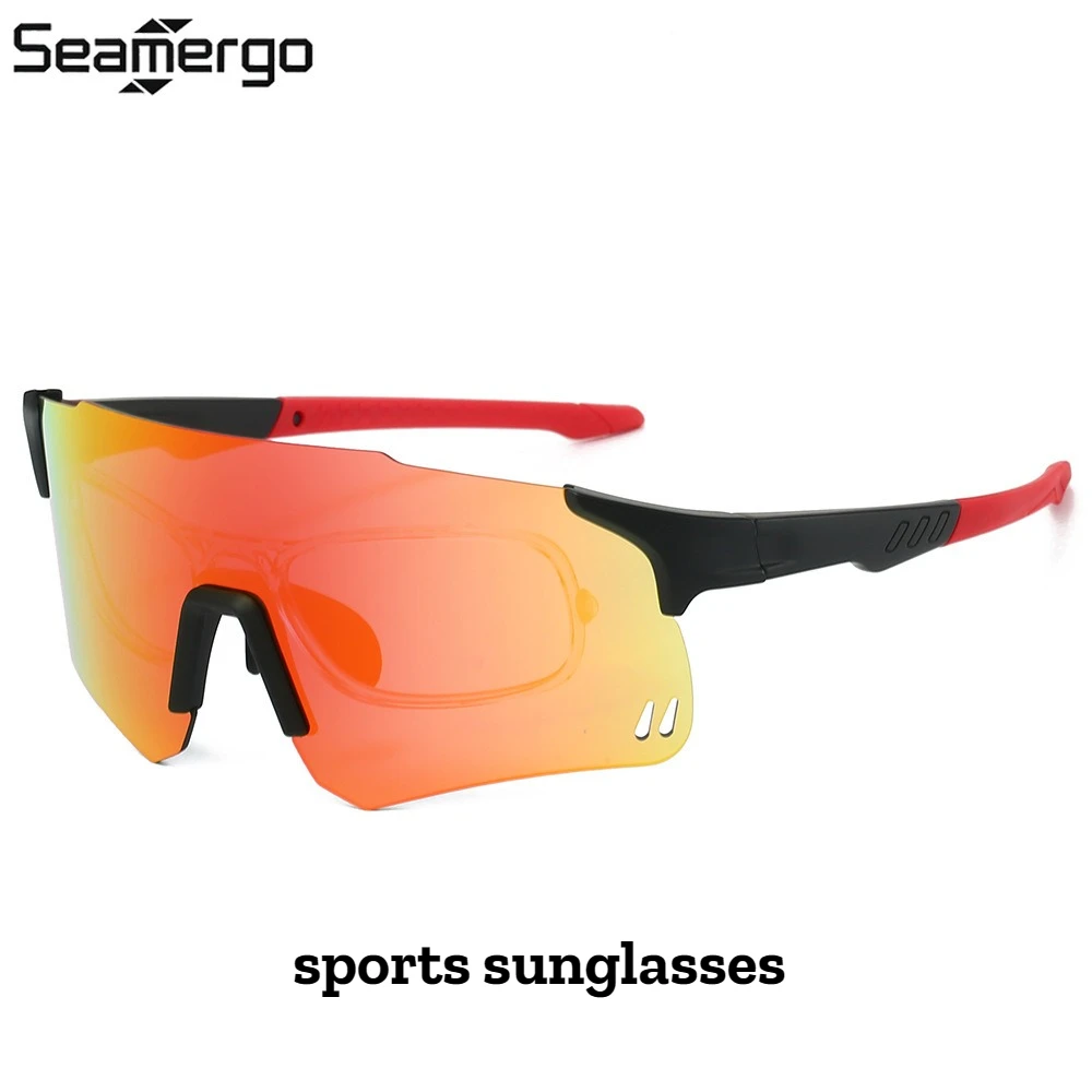 Gafas de Sol Deportivas SEAMERGO para Hombre y Mujer, Montura Grande, Protección UV400, Lentes Modernas, Nuevas Gafas de Ciclismo, Running, Montañismo y Esquí