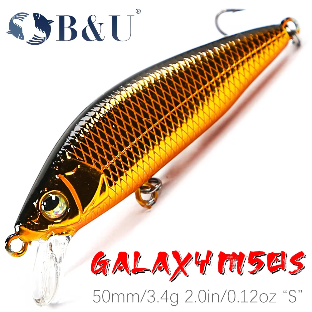 

B&U 50mm 3.4g Sinking Minnow Fishing Lure Hrad Lure Stronger Currents Trout Baits Ice Fishing Ajing Crankbait Wobbler