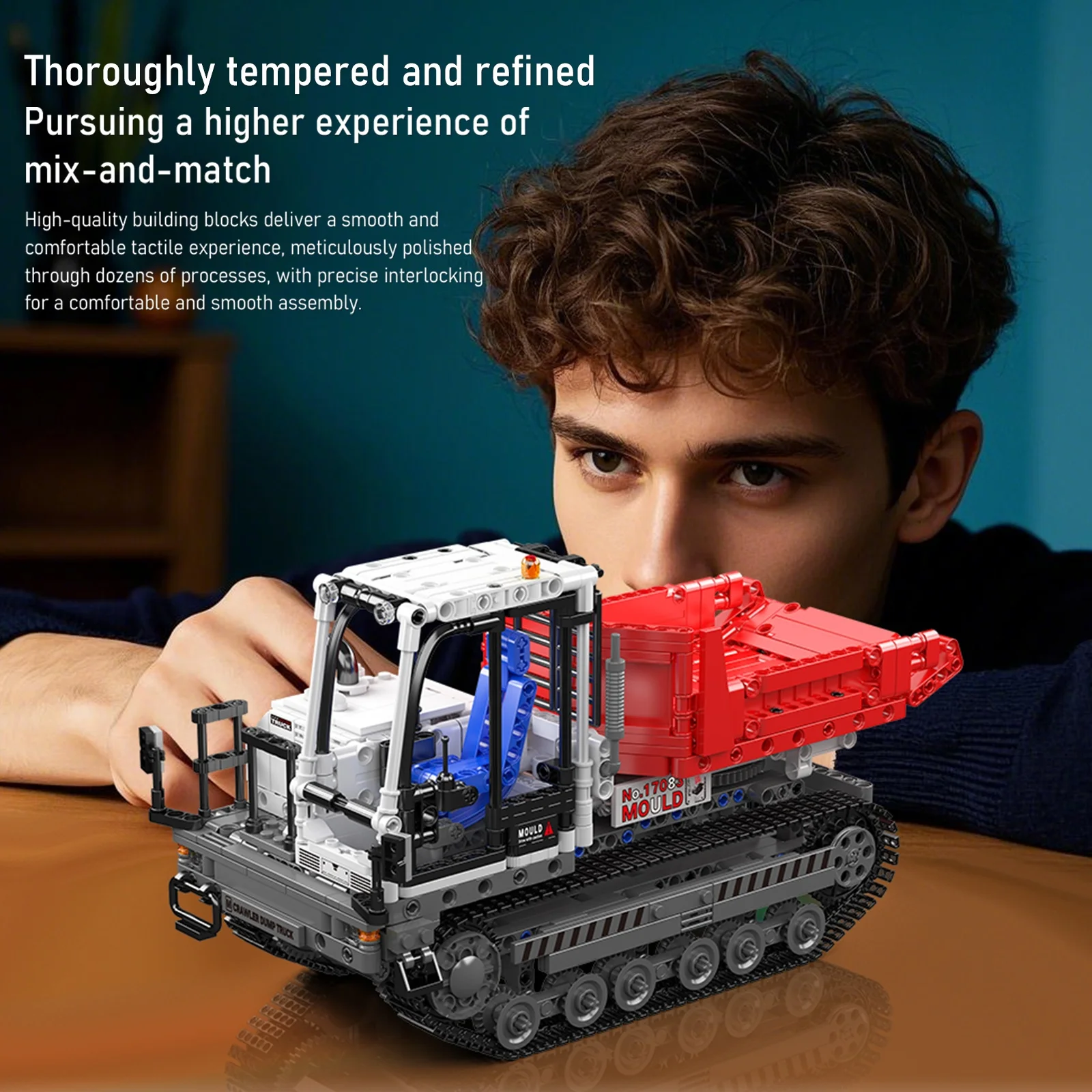 

Mould King 17083 1105PCS Tracked Dumper Building Blocks Engineering Vehicle Crawler Dump Truck Model Kid Adult Bricks Toys Gift