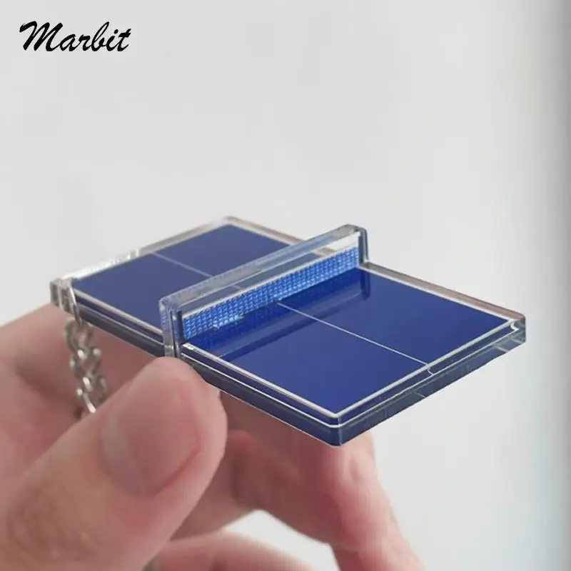 1Pc Badminton Keychain Souvenir Mini Tennis Pendant Table Tennis Table Three-dimensional Acrylic Keychain