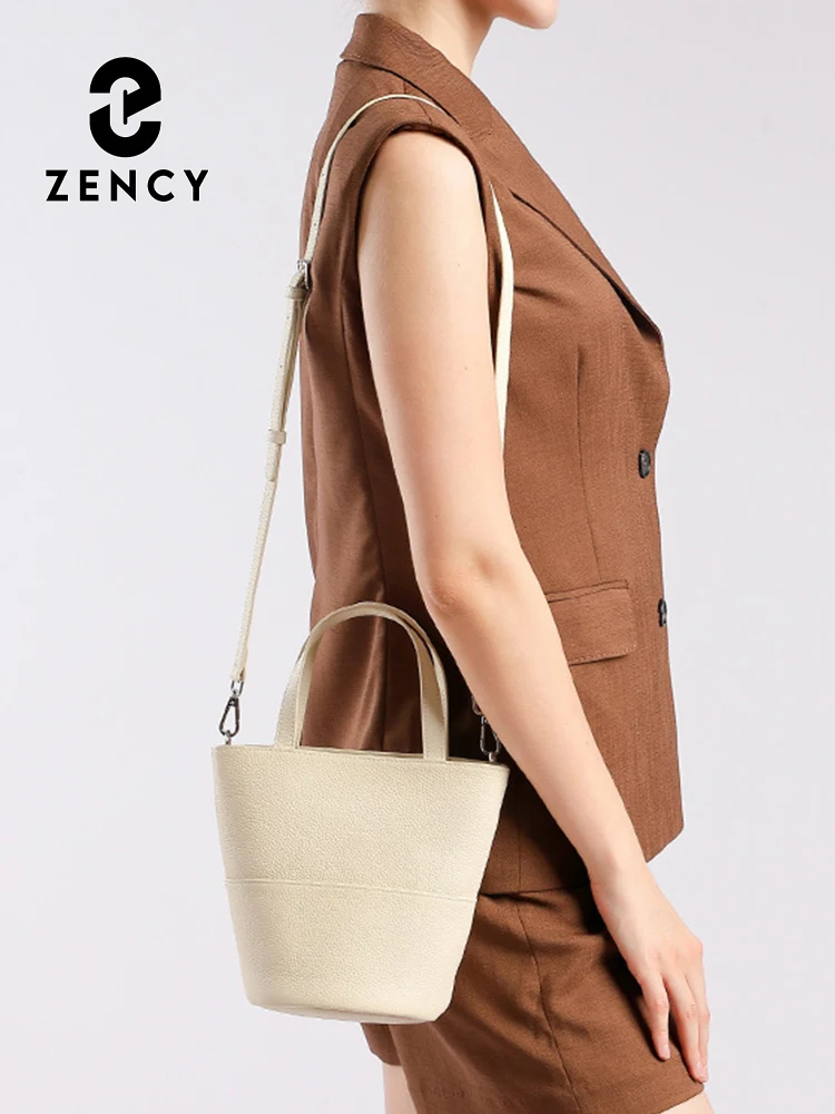

Zency Soft Genuine Leather Buckets Handbag Women Crossbody Bag For Summer Winter