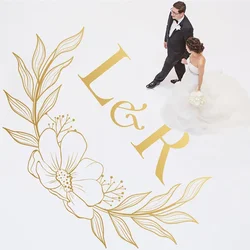 Custom Wedding Dance Floor Decal floral vinyl sticker Personalized ~ Wedding Date ~ Custom Size and Color Party decor 2414
