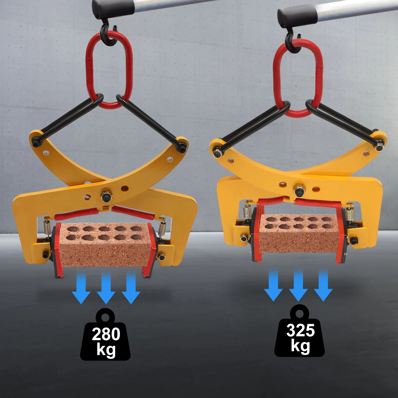 Pliers Stone Gripper 280kg/325kg Offsetting Pliers Brick w/End Rings for Lifting Transportation Wood Stone