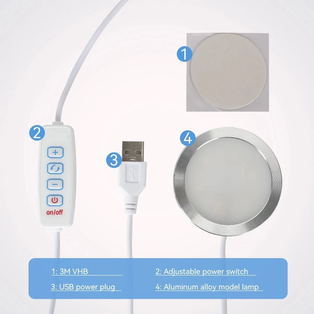 Led Lamp Kit For Bambu Lab Adjustable Light Kit Led Light Parts Hardware DIY Model white /cold/warm light Without Lamp shell 001