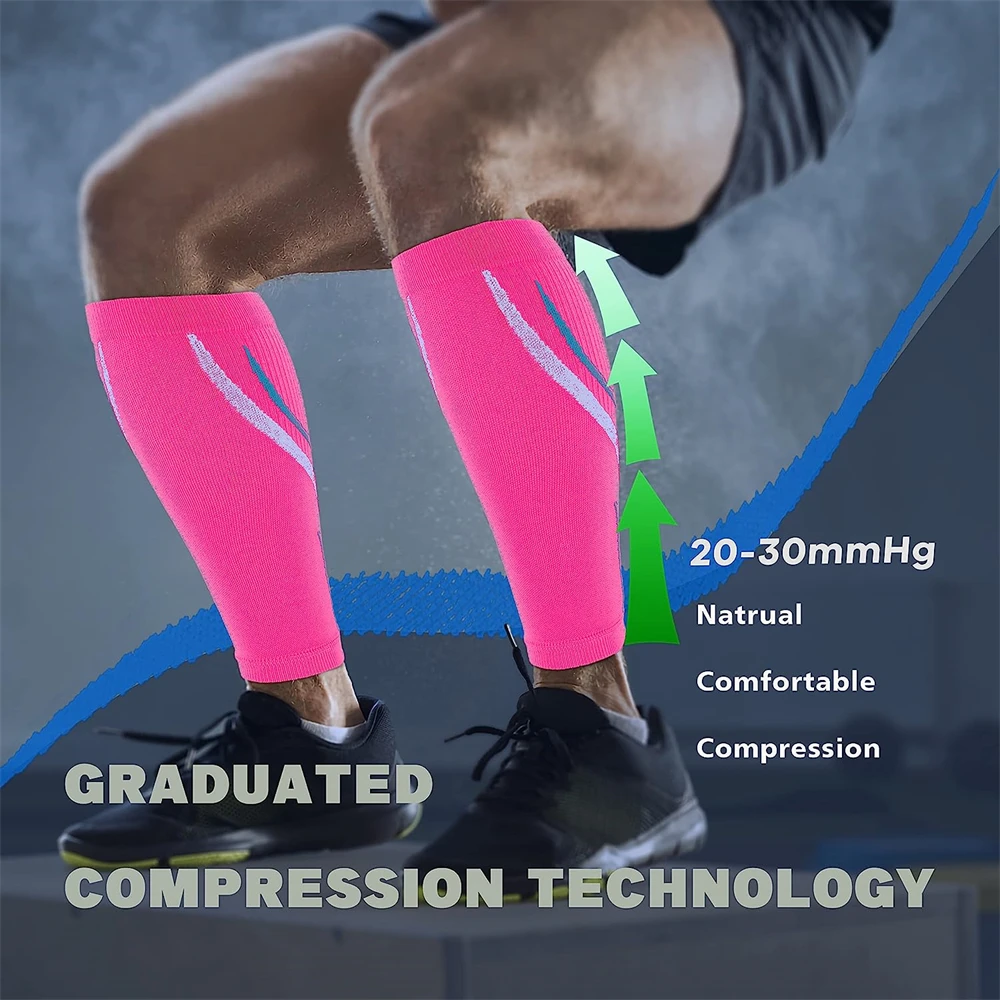 1 Pair Calf Compression Sleeves for Men & Women (20-30 MmHg), Gym Leg Compression Sleeve Footless Compression Socks for Running