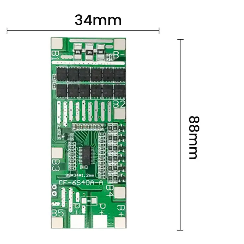 A33T-6S 24V 40A 18650 Li- Lithium Battery Protection Board PCB With Balance BMS Solar Lighting For Ebike Scooter Replacement