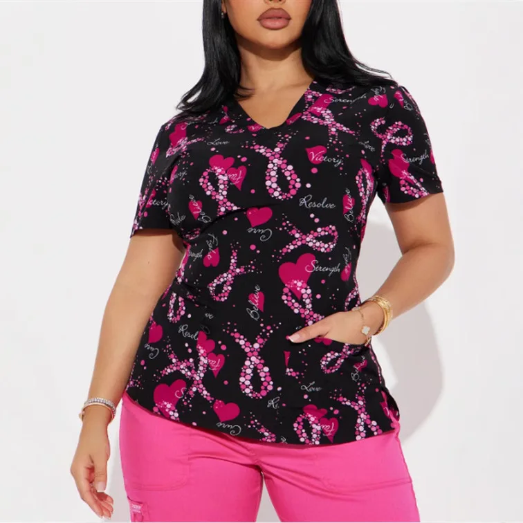 Европейская и американская женская униформа для кормления, универсальный защитный костюм с v-образным вырезом и короткими рукавами, День святого Валентина, любовь, 3D-принт