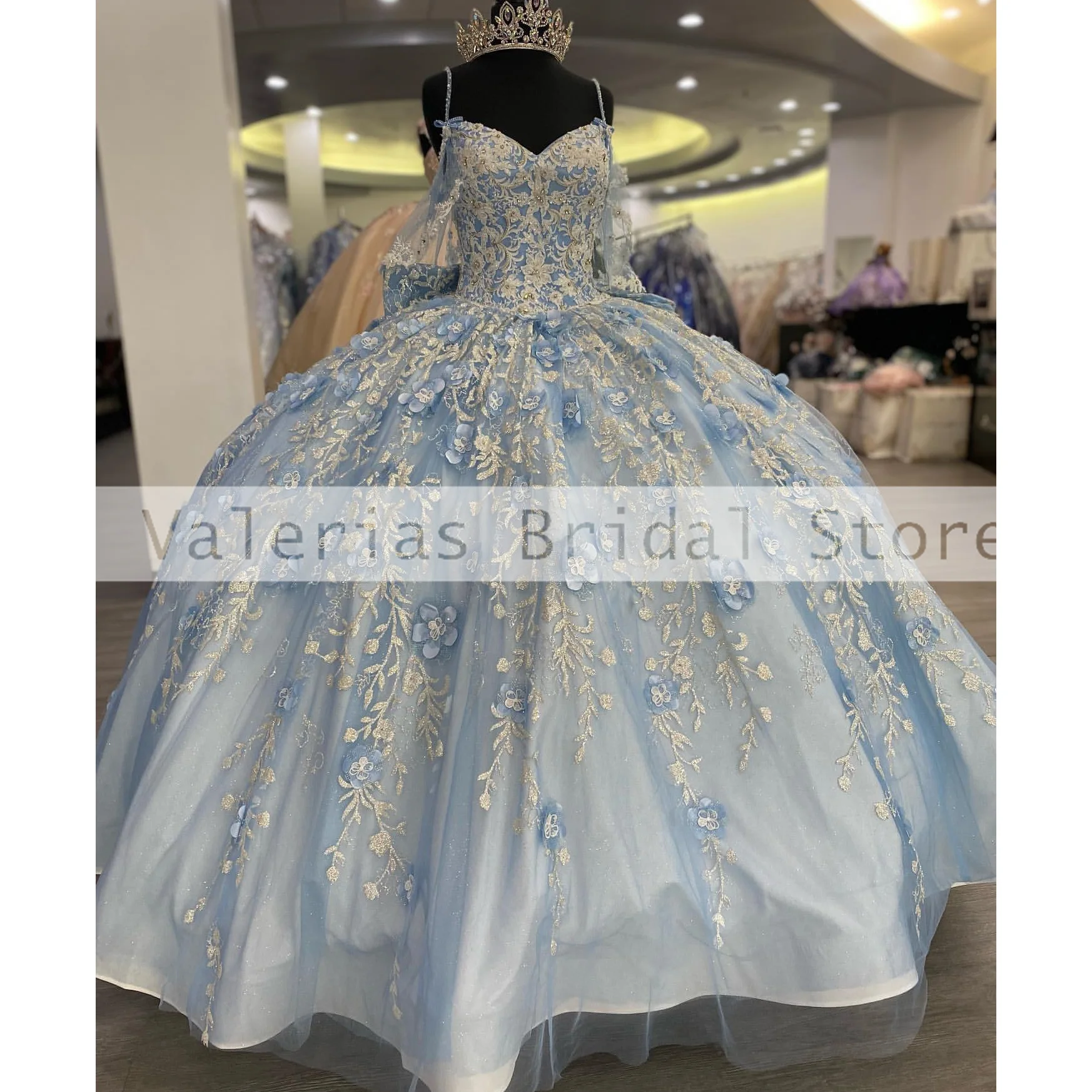 Vestido azul y GreeQuinceanera, Vestido De baile con apliques De cristales, vestidos De fiesta De cumpleaños, Vestido De 15 Quinceañeras personalizado