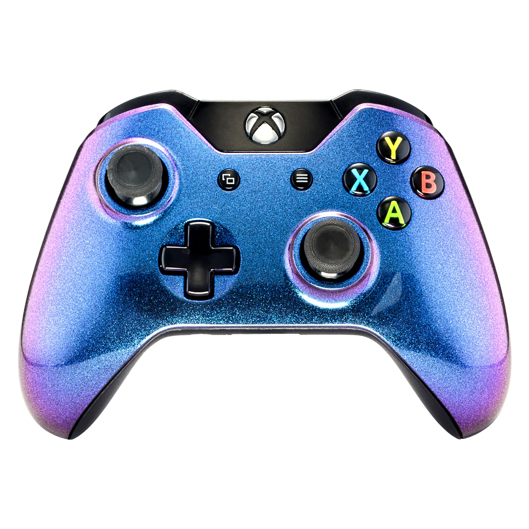 eXtremeRate Front Shell Faceplate for Xbox One Controller - Glossy Chamillionaire Design Chameleon Purple Blue