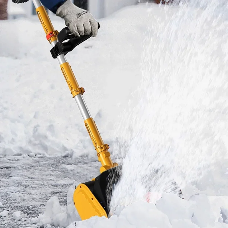 

Портативный беспроводной электрический снегоочиститель, перезаряжаемый с телескопической ручкой, съемный дизайн для подъездной дороги, тротуара, зимней очистки