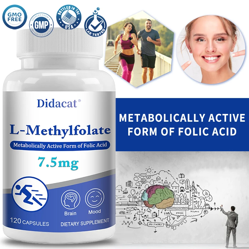 L-Methylfolate 7.5 Mg Capsules Maximum Strength for Mood Management, Methylation, Brain Cognition, Neurological Function