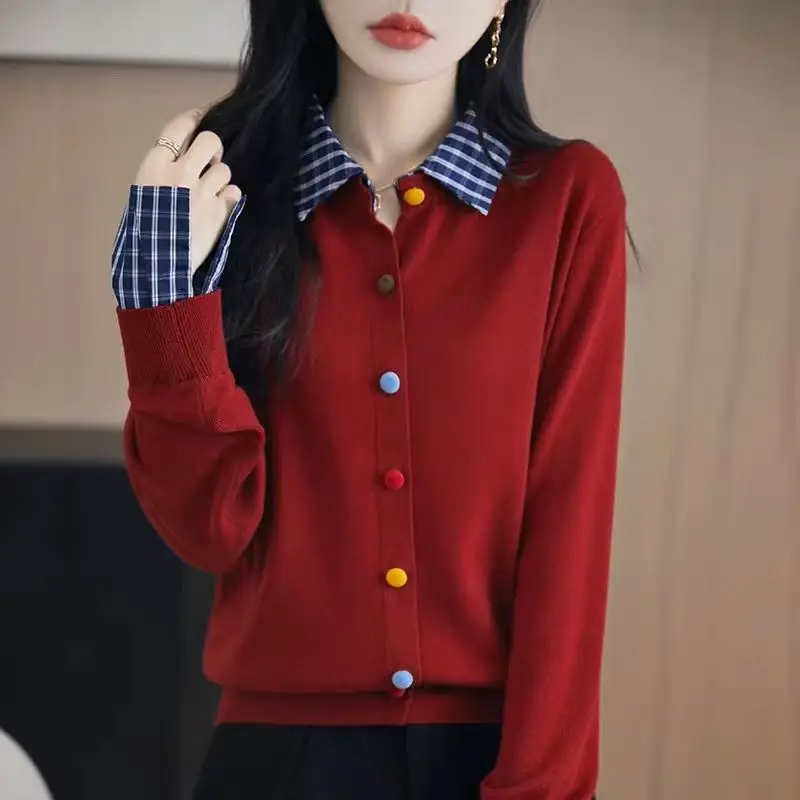 

Вязаный свитер Dalong, пальто с воротником, открытый кардиган, осень-зима, без катышков, элитный женский модный нечеткие премиум-класса