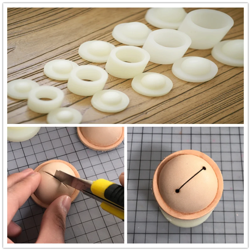 5 Kinds of Nylon Bell Molds Handmade Diy Leather Molding 1 Out 2 Plant Tanned Leather Bells with Air Vents Making Leather Tools