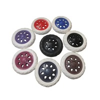 New Hot 2Pcs Shopping Cart Wheels 5 Inch Dia Travelling Trolley Caster Replacement Rubber Foaming