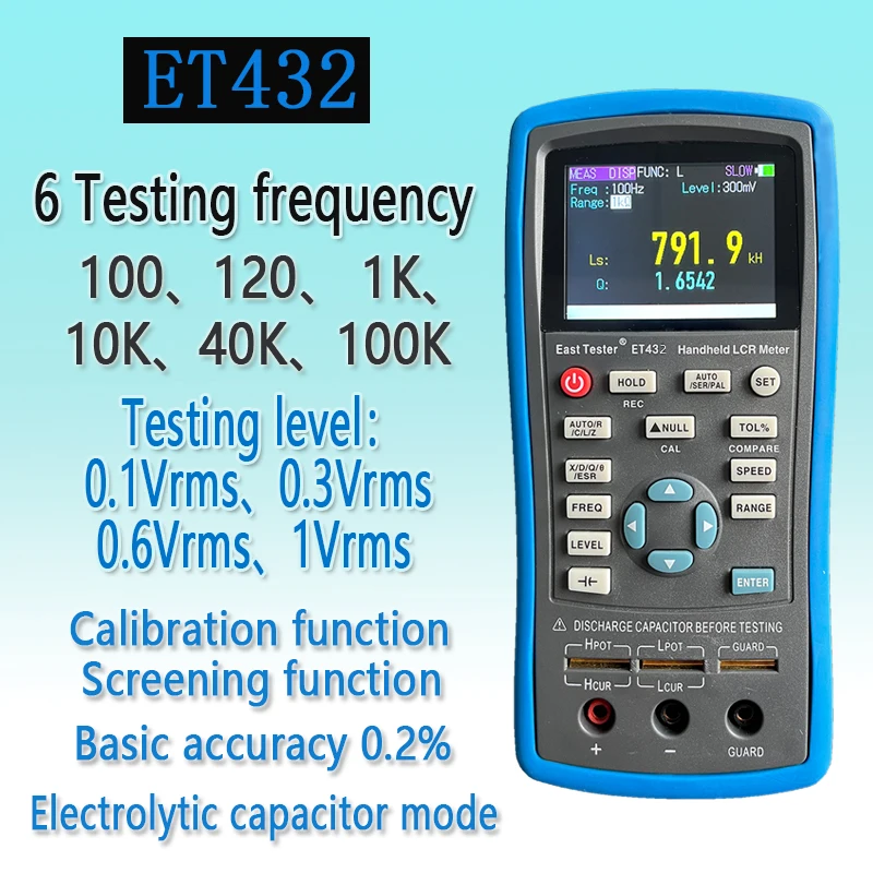 Brand Professional LCR Meter 2.8” TFT Handheld LCR Digital Bridge Capacitance Inductance Resistance Frequency Tester 100Hz~10kHZ