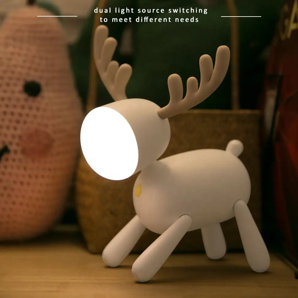 

Christmas cartoon Elk push type LED reading light with USB interface decorate the living room, bedroom and study