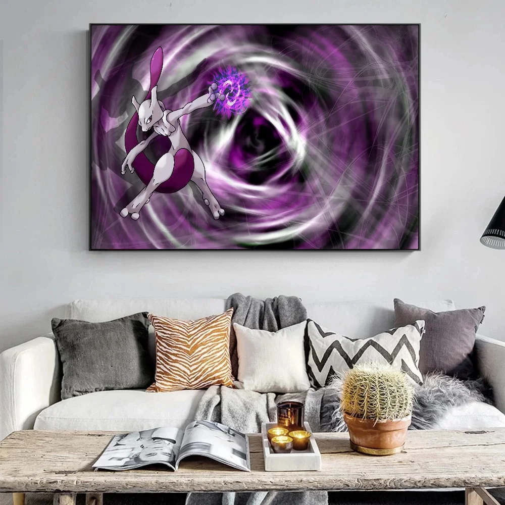 Japanische Manga Pokemon Mewtwo Accessoires Weihnachts geschenk für Kinder malen Leinwand Aufkleber und Poster Home decoration Kunstwerk