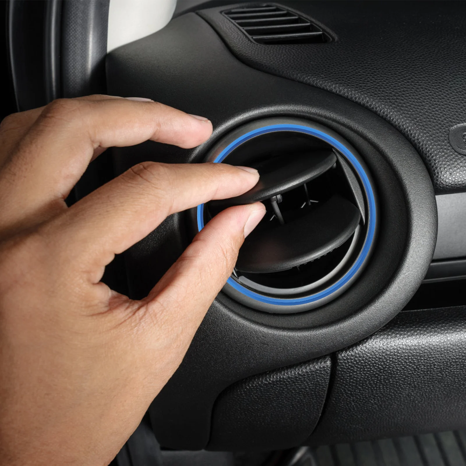 

5Pcs Car Air Outlet Decor Ring Aluminum Alloy Trim for Conditioning Vent Protection Stylish Vehicle Interior Decoration