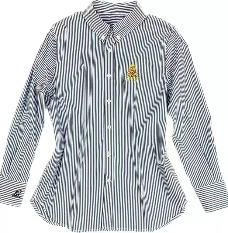  Embroidered Cotton irt Long Sve Commute Sle Casual Striped Women's Faion Premium Quali New 2023 Model