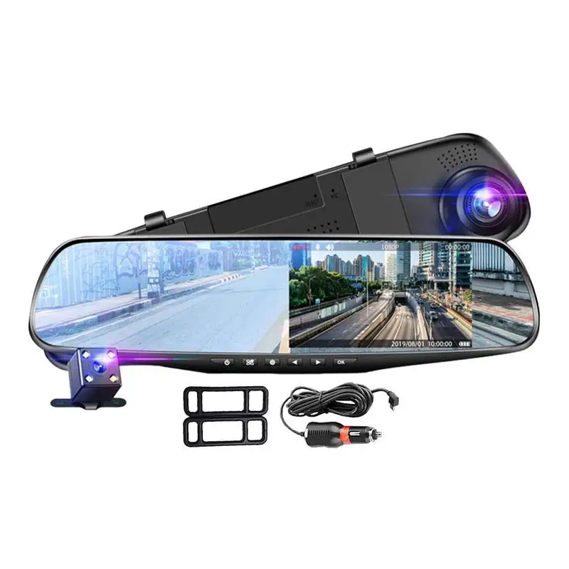 

Mirror Dash Cam Backup Camera Night Vision Hd 1080P Front And Rear View Backup Camera Driving Recorder Parking Assistance Car