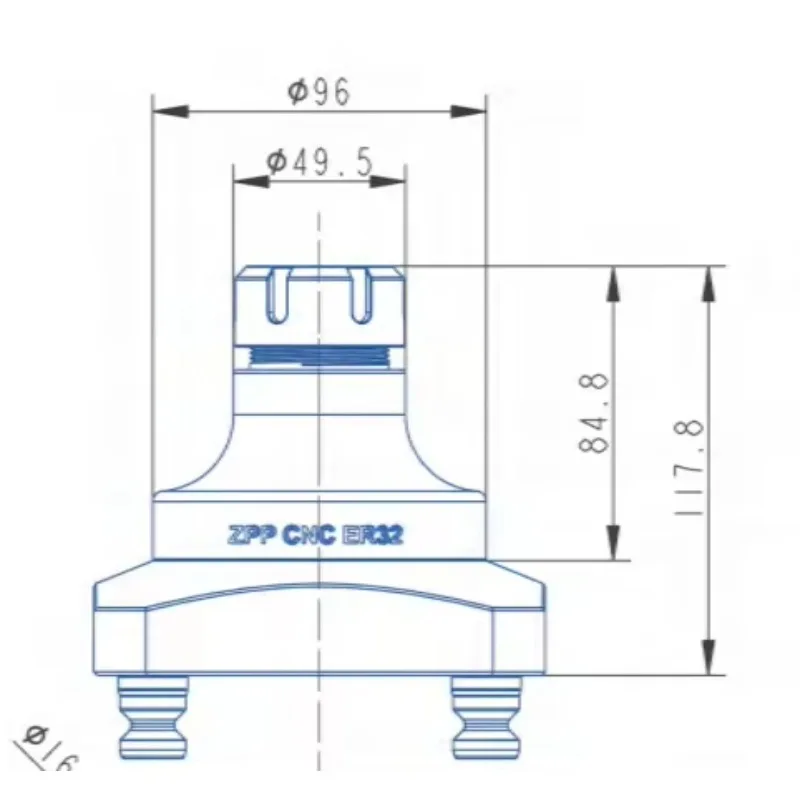 

CNC Machine Tool Fittings 4-5 Axis High Precision ER Chuck Base TS96-ER32