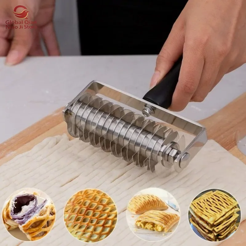 Roller Net Cutter, Grid, Bread, Biscuits and Western Pastries, Knurling, Net Pulling Cutter, Mesh Cutting, Dough Sheet
