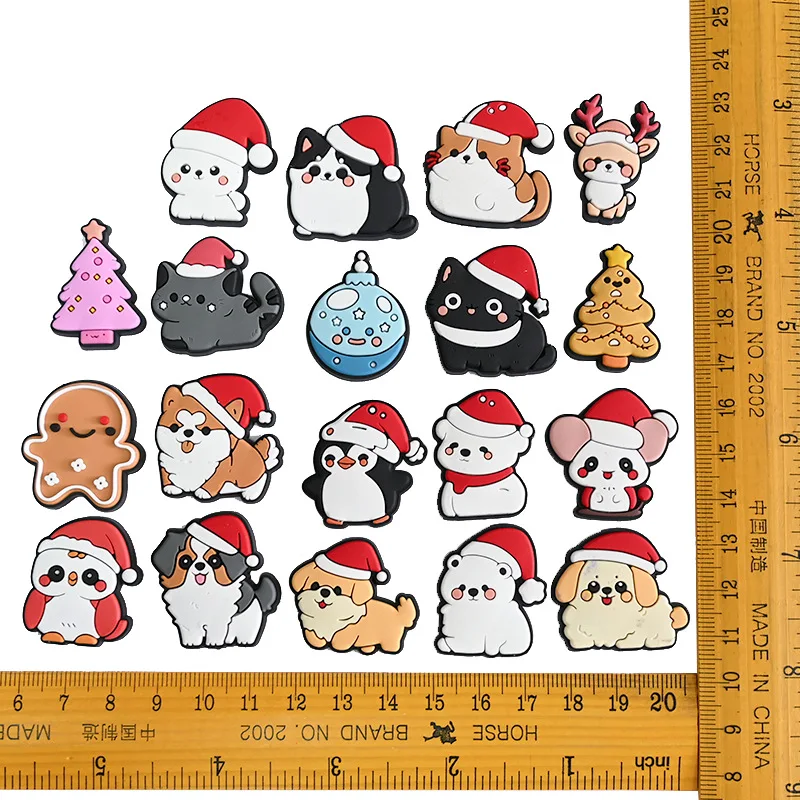 Cute Animals Christmas Shoe Charms for Crocs Pin Accessories Decoration Bracelet Wristband DIY Party Gifts